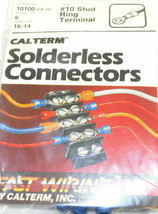 Calterm 10100 (CP-10) Wire Size 16-14 #10 Stud Size Ring Terminal 6 Pcs - £10.94 GBP