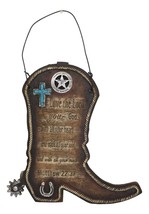 Western Cowboy Boot With Spur Horseshoe And Ropes Bible Scripture Wall Decor - £20.47 GBP