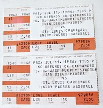 Pair of San Diego Padres ticket stubs  Jul 11, 1986 vs Cardinals  Murphy Stadium - $8.60