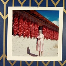 Vintage Photo Palermo Italy Vacation Lady in Dress Peppers 70&#39;s Original OOAK - £6.23 GBP