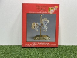 Westminster Mini Carousel Collection Porcelain Bisque Horse &quot;Brass&quot; Base - £11.82 GBP