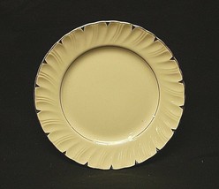 Heirloom by Harmony House China 7-1/2&quot; Salad Plate Swirl Rim Platinum Accents - £11.67 GBP