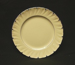 Heirloom by Harmony House China 7-1/2&quot; Salad Plate Swirl Rim Platinum Accents - £11.47 GBP