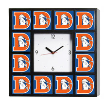 Denver Broncos Retro Big D Logo Team Big Clock with 12 images - £25.98 GBP