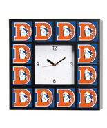 Denver Broncos Retro Big D Logo Team Big Clock with 12 images - £25.60 GBP