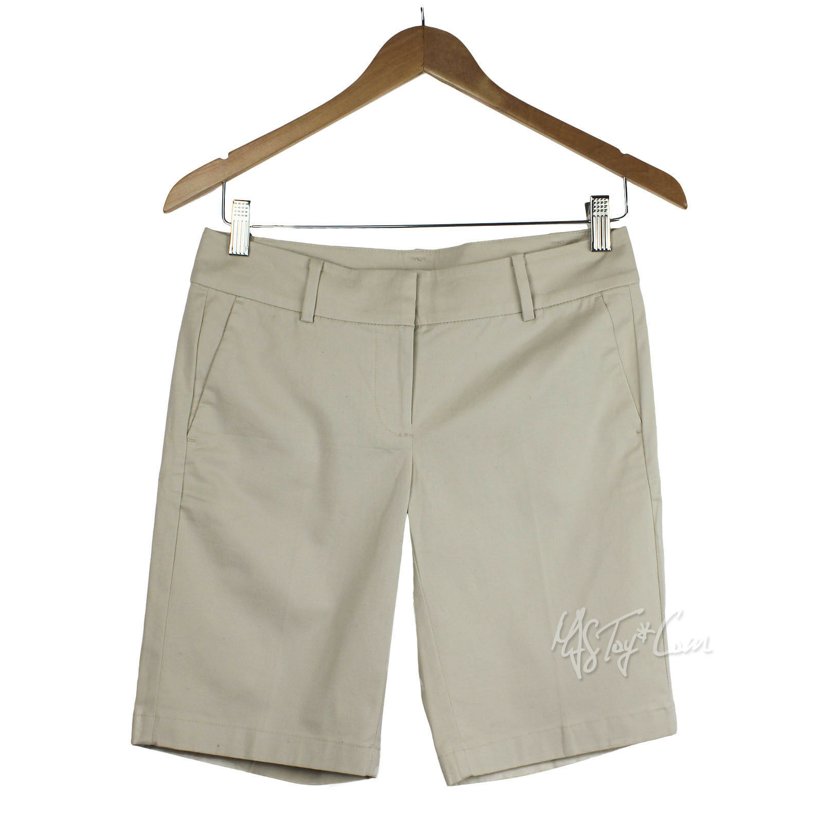 Primary image for NWT Ann Taylor Women's Petite Type Boardwalk Flat Front Short Khaki Size 2-6 $49