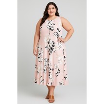 London Style Collection Pink Floral A-Line Midi Dress, Size 18 - $17.82