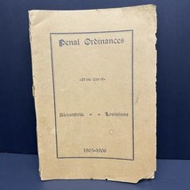 Penal Ordinances 1905-1906 Alexandria Louisiana Antique Law Booklet RARE - £14.23 GBP