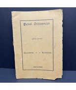 Penal Ordinances 1905-1906 Alexandria Louisiana Antique Law Booklet RARE - £14.19 GBP