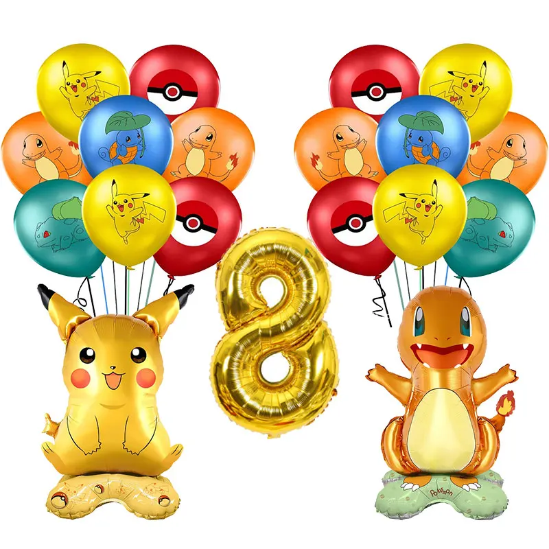 Balloon 8 Adorable Plush! Pikachu kids birthday balloons - £13.61 GBP