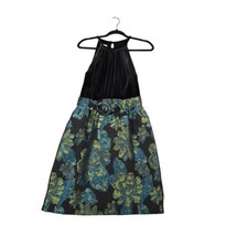 Madison Womans Dress Size 10 Sleeveless Belt Black Blue Fit &amp; Flare Knee... - £13.13 GBP