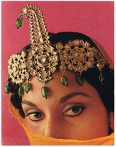 Postcard Traditional Indian Jewellery Turban Diamonds Emerald Gold - £7.95 GBP