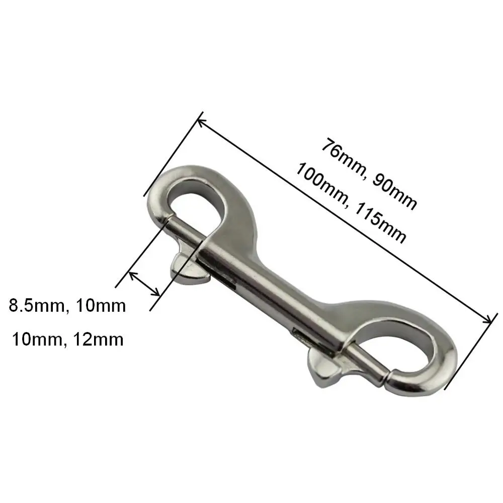 2 5pcs stainless steel 316 sucha diving double end bolt snap hook clips 90mm 100mm thumb155 crop