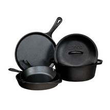 5-Piece Cast Iron Cookware Set with Dutch Oven Griddle and Skillets Made... - $3,650.24 MXN