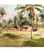 Native Village 1913 Panama Canal History Watercolor Art Print EJ Read DWAA5 - €34,45 EUR