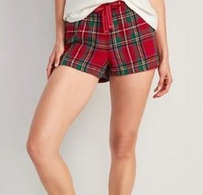 Old Navy Womens XXXXL Flannel Boxer Pajama Shorts Red Tartan Plaid Chris... - $13.77