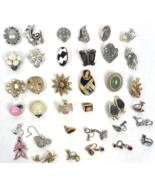 Vintage Single Earrings Lot Craft Repurpose Some Signed Rhinestone Crystal - €33,43 EUR