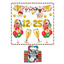 5536 Christmas Flag Decoration Set Gold Bell Sequins Balloon Set, Specification: - £10.27 GBP