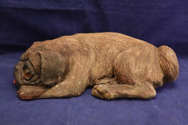 Vintage 1984 Sandicast By Sandra Brue 9” Brown Pug Dog Figurine - £11.17 GBP