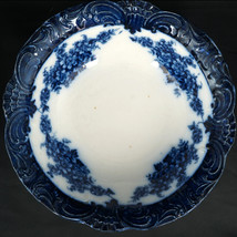 Large Dark Flow Blue 10” Serving Bowl Wood &amp; Sons Victoria Pattern - £14.68 GBP