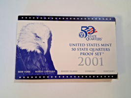 2001-S Statehood Quarters Clad Proof 5-Coin Set w/COA - $14.84