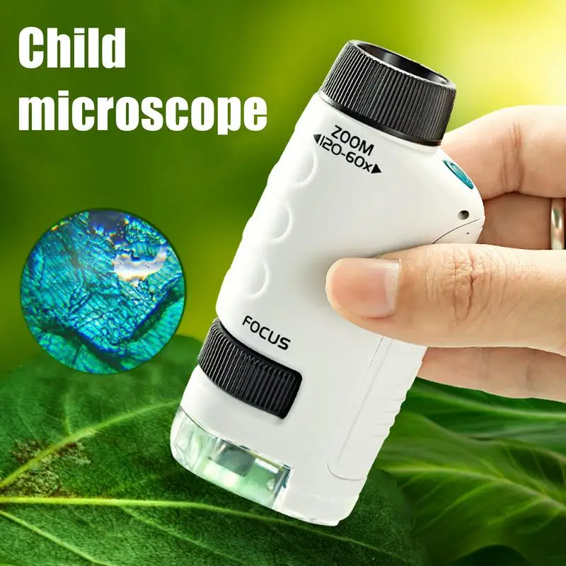 Kids Microscope LED Lighted Pocket Microscope Kids Science Toy 60x-120x - £10.73 GBP+