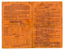 Trinity Evangelical Lutheran School 1937 Report Card Mobile Alabama - $24.72