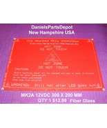 MK2A  RED 12V 300x200MM RECTANGLE PCB FIBERGLASS HEATED HOT BED 3D PRINT... - £10.20 GBP