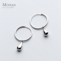 Modian Simple Water Drops Earrings for Women Genuine 925 Sterling Silver Geometr - £17.24 GBP