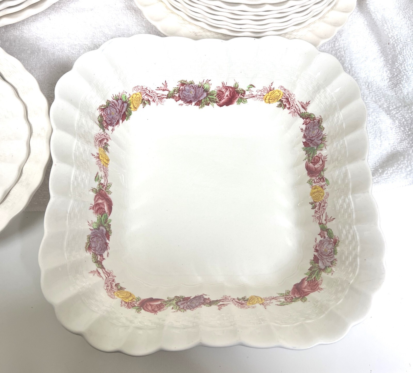 OLD Copeland Spode Rose Briar Basket Weave Rim Item image 8
