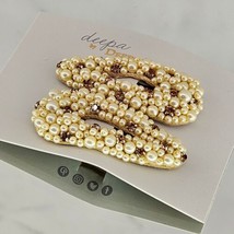 Deepa by Deepa Gurnani Hair Clips (2) Gold Tone Pearl Handmade in India Boho - $47.70