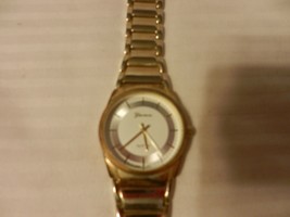 Geneva Platinum Men&#39;s Stainless Steel Metal Strap Watches 30mm Gold tone... - $40.00