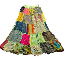 Women Boho Bohemian Peasant Print Hippie Gypsy Patchwork Maxi Long Skirt - $24.90