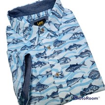 Lee Men&#39;s S/S Fish Theme Print Sport Shirt  White Size M NWT MSRP $50 - £25.27 GBP