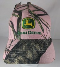John Deere Pink With Mossy Oak Camo Women’s Trucker Snapback Hat Mesh Adjustable - £16.02 GBP