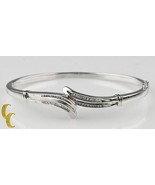 Women&#39;s Sterling Silver Channel Set Diamond Bangle Bracelet Gift for Her - $345.60