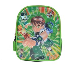 Ben 10 Cartoon Character 3-D School Bag/ Backpack (Green/Navy Blue) For Kids - £39.90 GBP