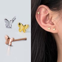 Tiny Butterfly Stud Earrings For Women Girls Cartilage Tragus Earrings Studs - £5.96 GBP