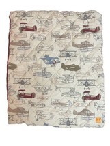 Lolli Living Crib Baby Quilt Blanket 40x33 Airplanes  100% Cotton - £31.96 GBP