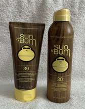 2 Sun Bum Suncreen SPF 30 Suntan Lotion &amp; Spray 6 oz Water Resistant 80 mins - £19.74 GBP
