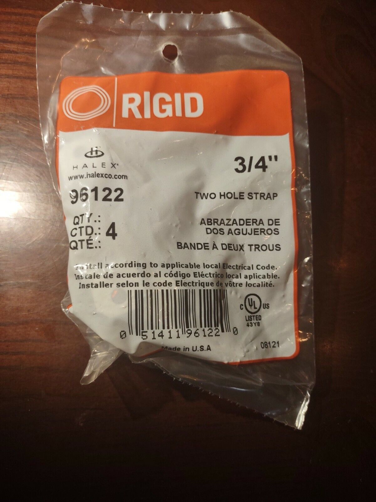 Halex #96122 3/4 in. D Steel 2 Hole Strap 1ea 4 pk-Brand New-SHIPS N 24 ... - $9.78