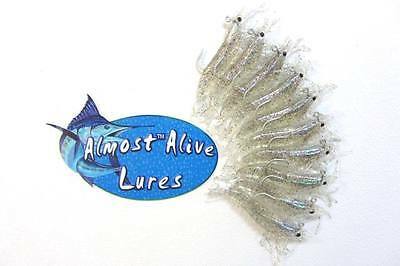 Almost Alive Lures Artificial Soft Plastic 3-1/4" Shrimp Hooked Slv Flake (10) - £14.11 GBP