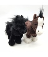 Webkinz Black Stallion HM145 and Clydesdale HM139 Horse Plush 10” No Code - $12.75