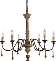 Chandelier Alessia Terracotta Lighting Distressed Iron Copper Ivory 6-Light  - £1,124.50 GBP