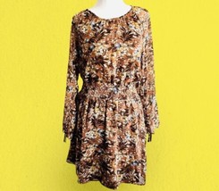 New Collective Concepts Terracotta Brown Floral Long Sleeve Western Dres... - £18.04 GBP