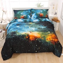 Full Bedding Sets For Girls And Boys 5-Piece, Premium Galaxy Bed In A Bag, 3D Ga - £59.33 GBP