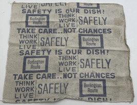 Burlington Route Railroad Train Cloth Shop Towel Safety Is Our Dish Train RR - £14.82 GBP