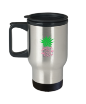 Coffee Travel Mug  Funny Flamingo Pineapple  - $24.95