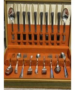 Vintage Wm Rogers Sectional -Louisane 50 Piece Flatware Set Service for 8 w/Case - £54.21 GBP