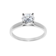 Solid Genuine 14k White Gold 1ct Fine Cubic Zirconia Solitaire Engagemen... - $348.00